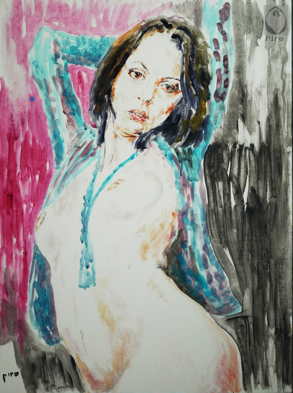 oil on paper - olio su carta di Piro